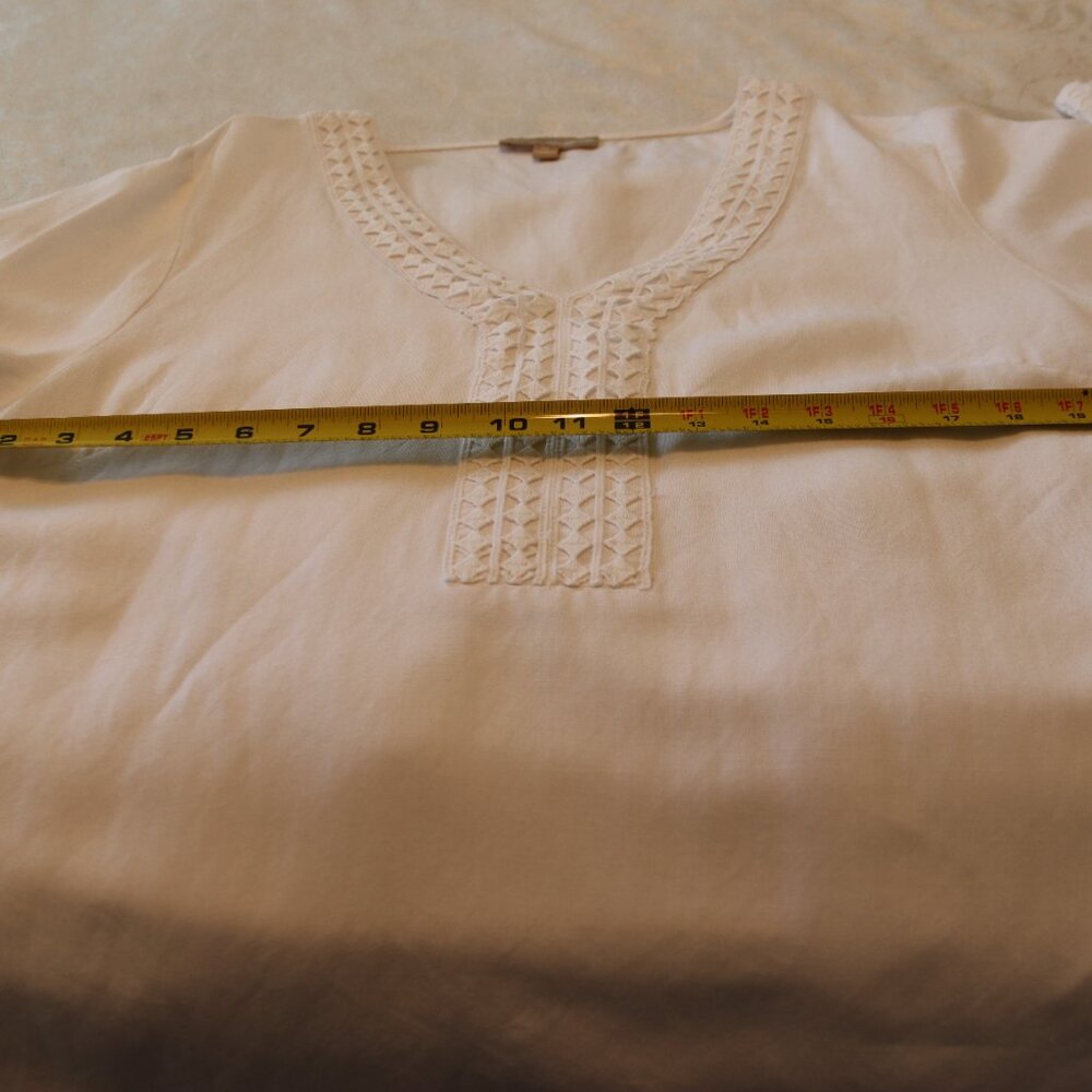 Appraisal Ramie/Viscose V-Neck Blouse Embroidered Lightweight Tropical Size XL - Picture 7 of 13